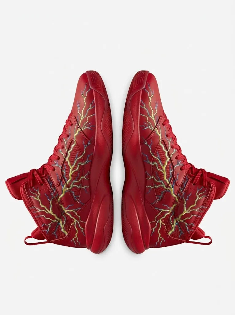 Electric Wave Motion High-Top Basketball Sneakers