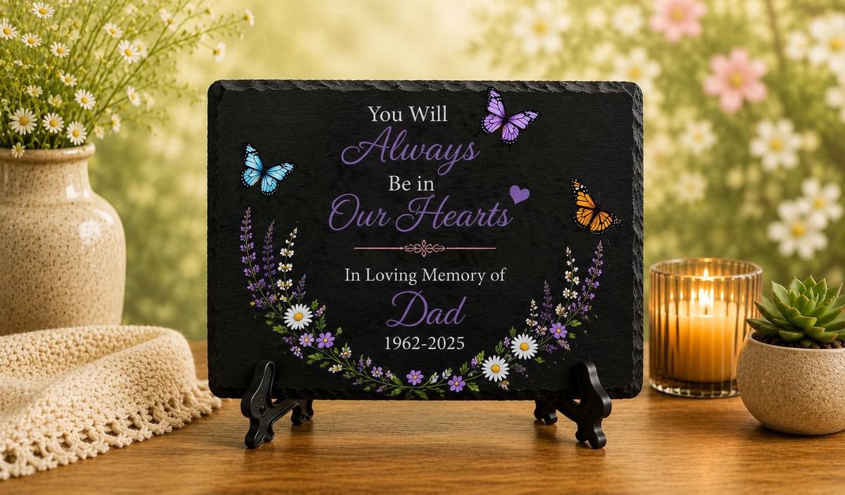 Heart Memorial Slate Plaque - Personalized Sympathy Gift - image 3