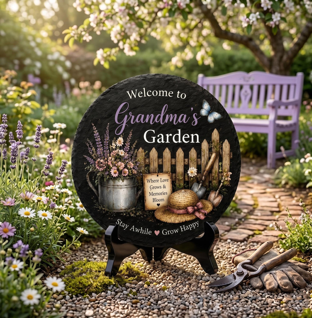 Personalized Grandma Garden Sign - Custom Name Slate Plaque - image 2