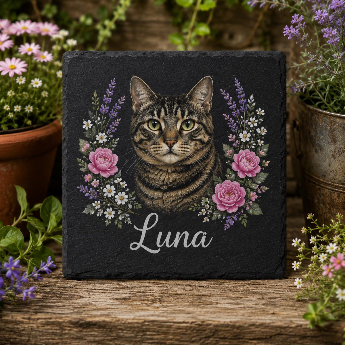 Cat Memorial Stone - Personalized Pet Grave Marker - image 2