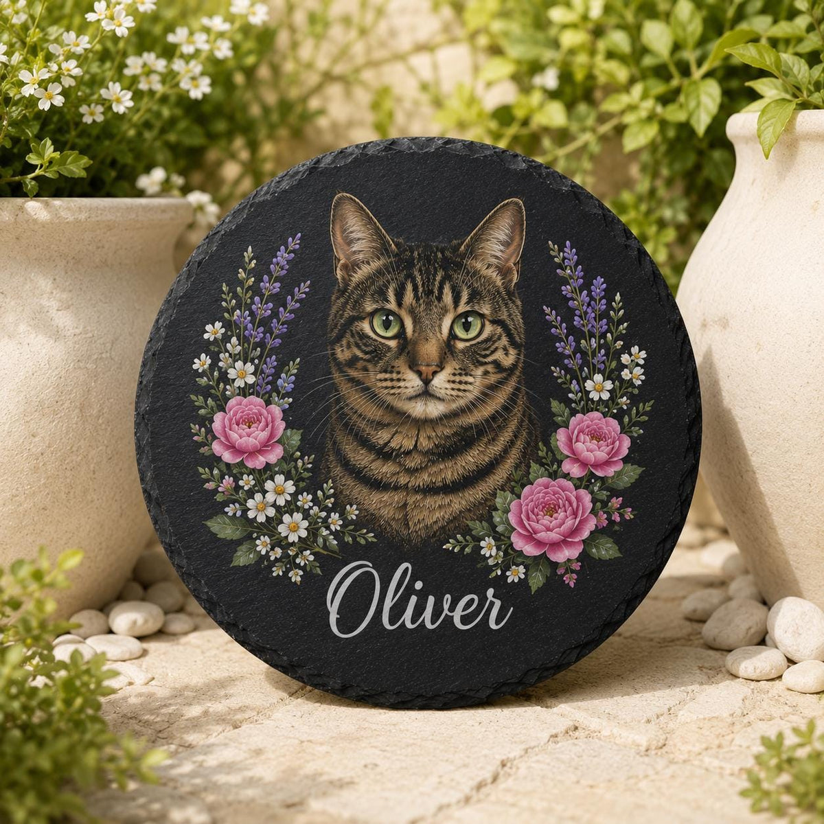 Cat Memorial Stone - Personalized Pet Grave Marker