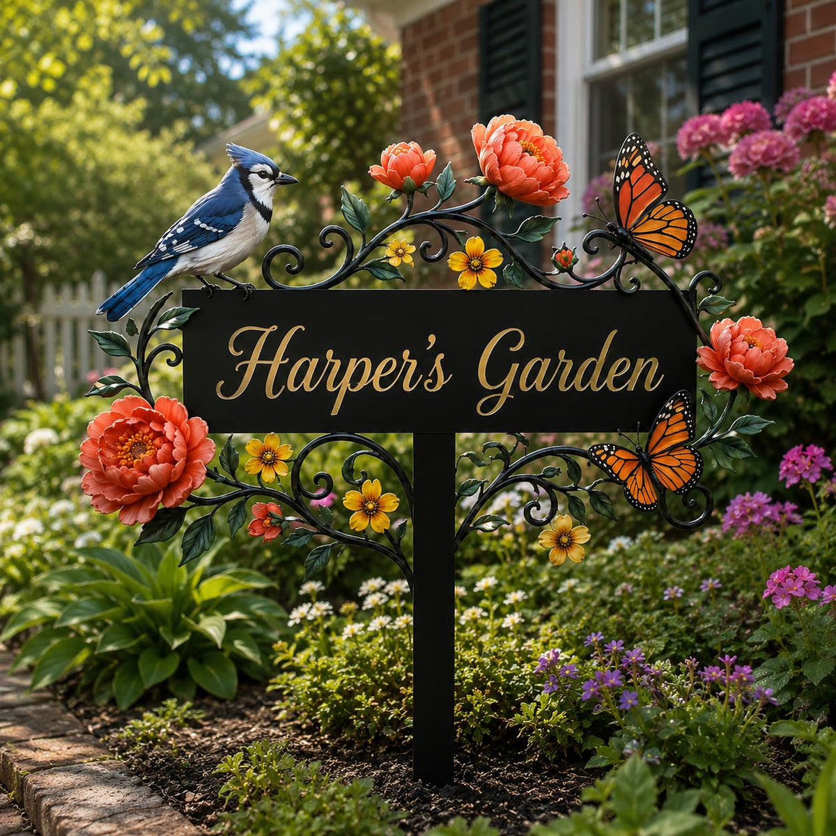 Personalized Metal Garden Sign - Custom Flower Garden Stake - image 4