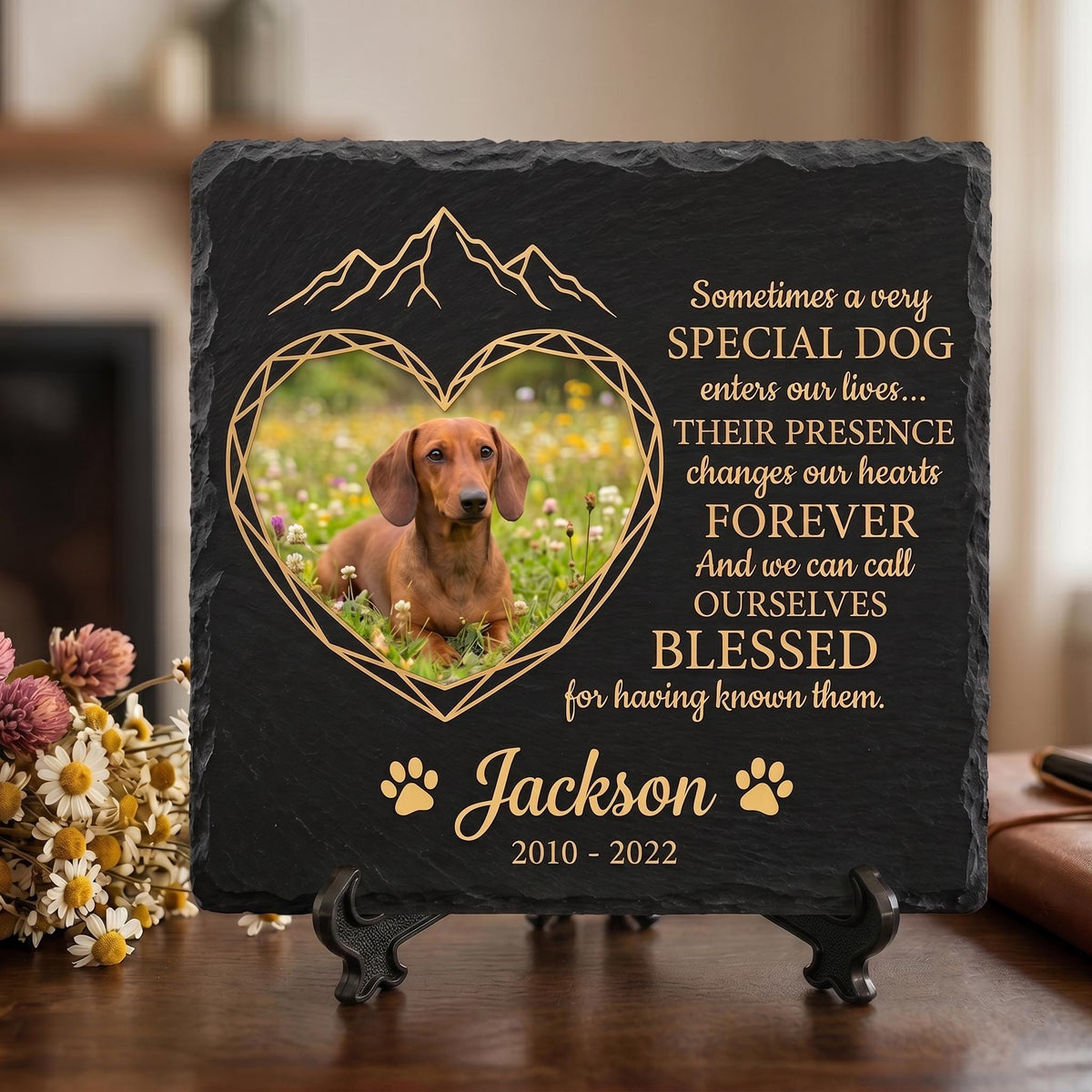 Pet Memorial Plaque - Personalized Dog Memorial Gift