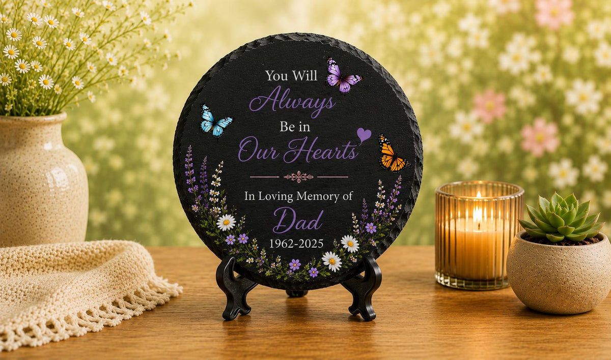Heart Memorial Slate Plaque - Personalized Sympathy Gift - image 2