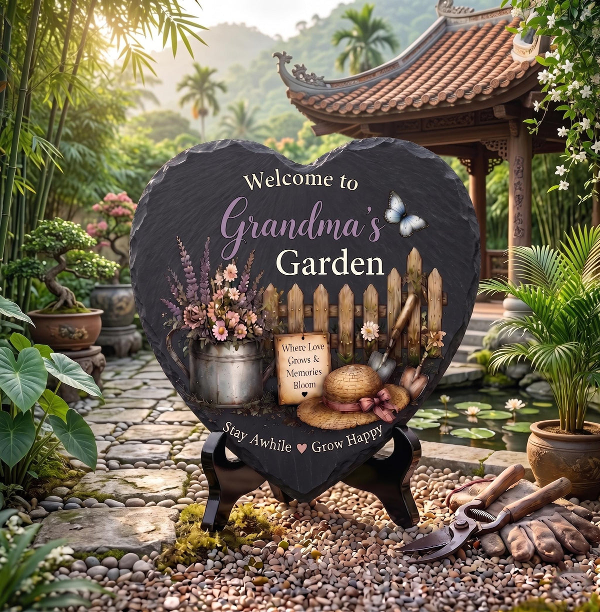 Personalized Grandma Garden Sign - Custom Name Slate Plaque - image 3