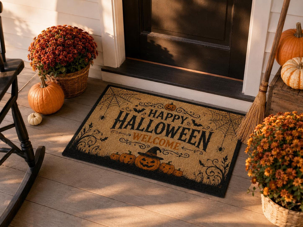Halloween Welcome Doormat - Spooky Pumpkin Front Door Mat - image 2