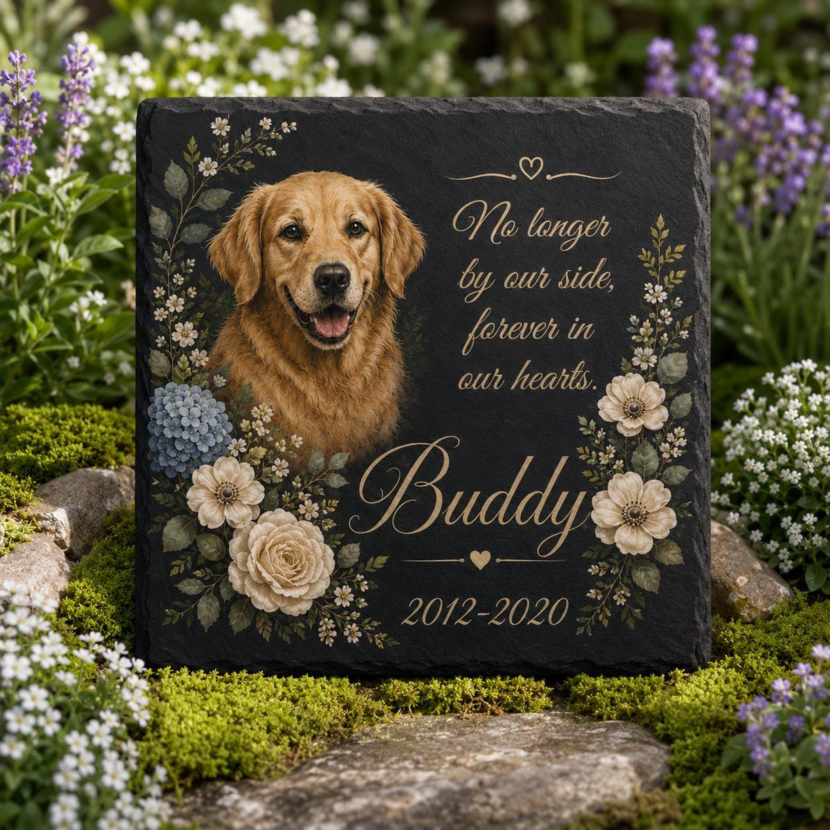 Dog Memorial Slate Plaque - Personalized Pet Loss Gift - image 3
