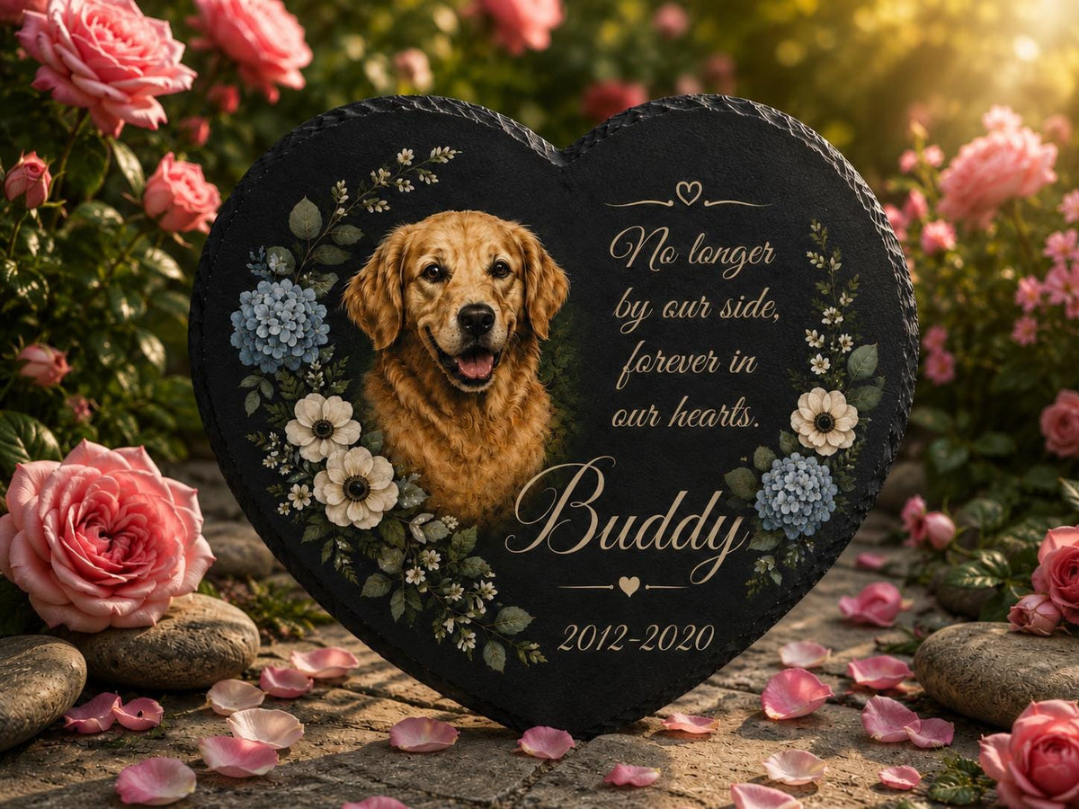 Dog Memorial Slate Plaque - Personalized Pet Loss Gift - image 4