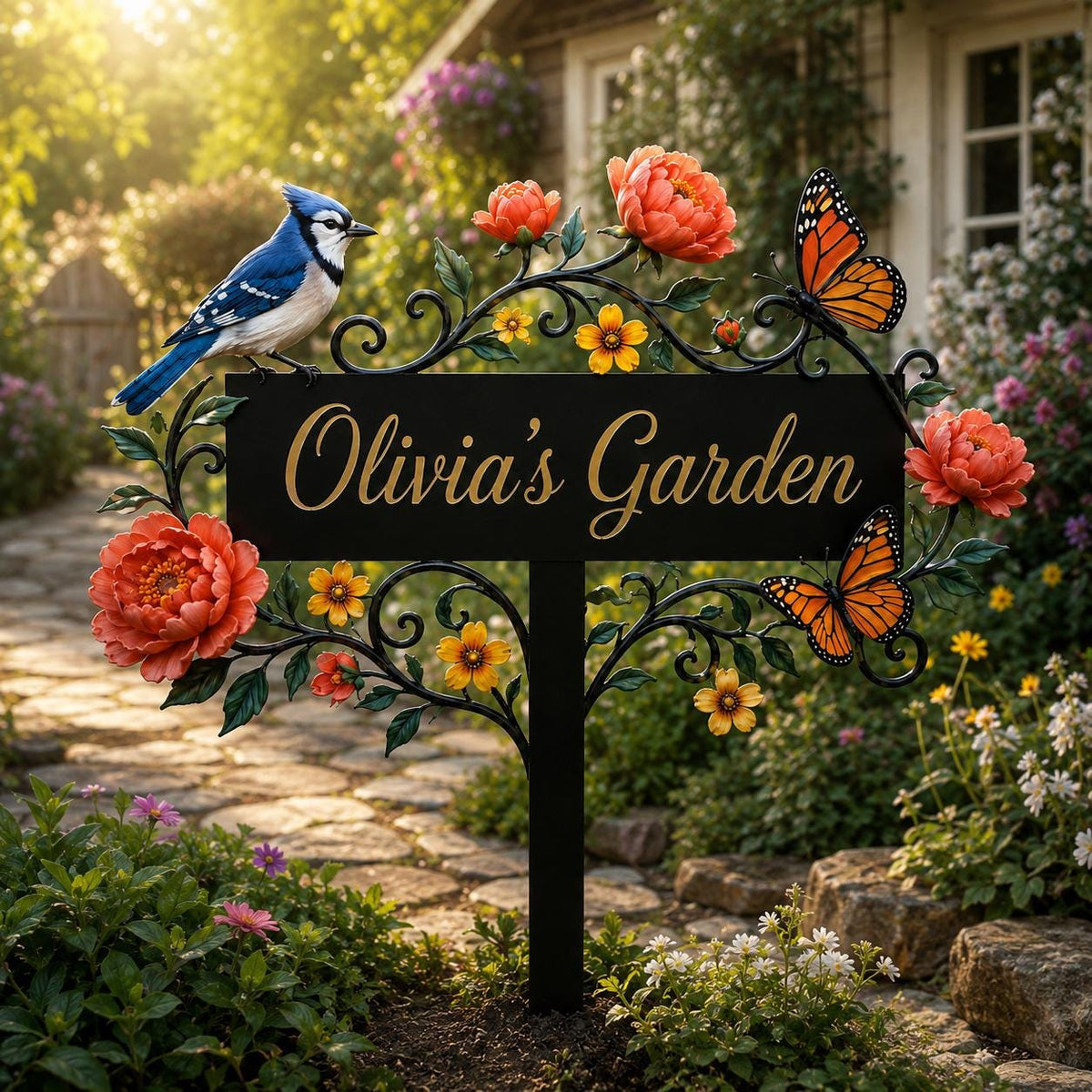 Personalized Metal Garden Sign - Custom Flower Garden Stake - image 3