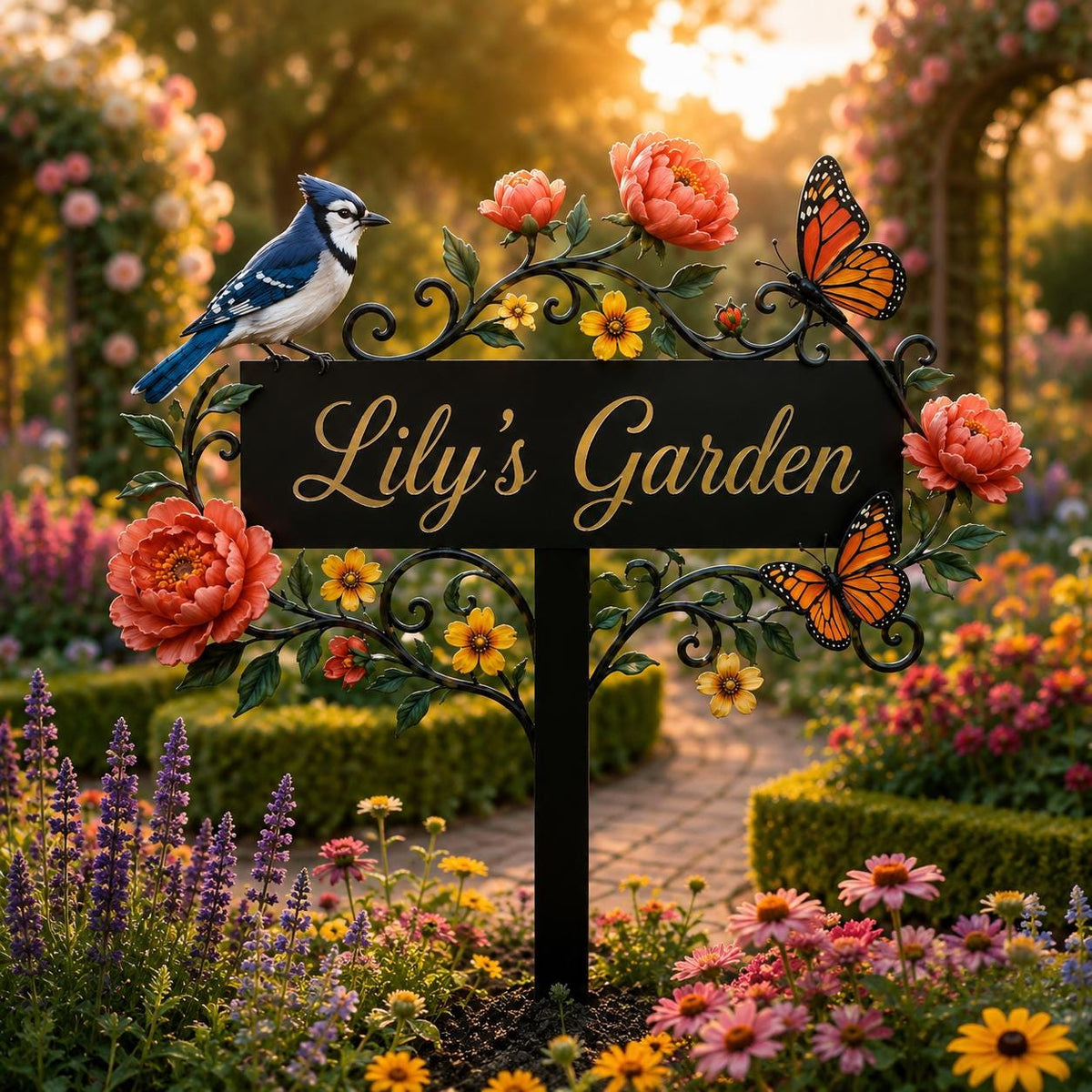 Personalized Metal Garden Sign - Custom Flower Garden Stake - image 5
