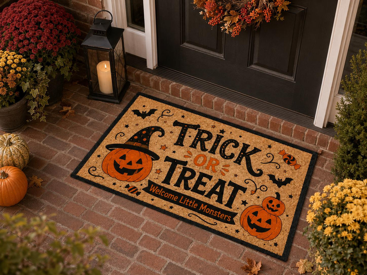 Trick or Treat Porch Mat - Witch Pumpkin Halloween Doormat - image 5