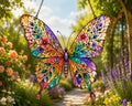 Floral Garden Butterfly Suncatcher - Acrylic Window Hanging