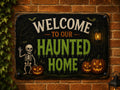 Halloween Haunted Home Sign - Welcome Spooky Wall Decor