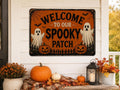 Spooky Patch Sign - Welcome Halloween Metal Wall Decor