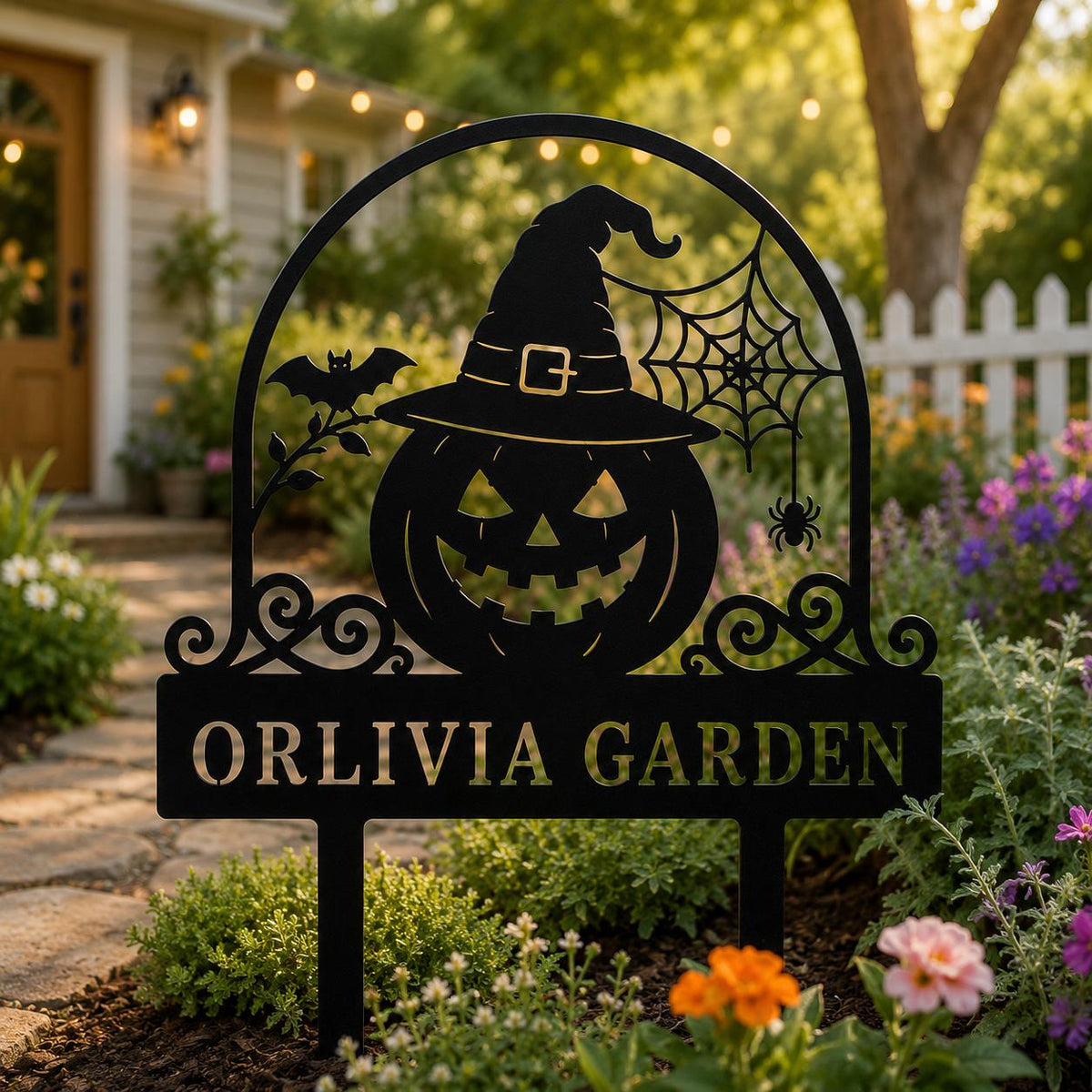 Halloween Garden Stake - Personalized Pumpkin Yard Sign - image 2