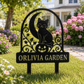 Personalized Halloween Garden Sign - Black Cat Pumpkin Yard Stake