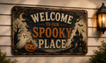 Vintage Halloween Metal Sign - Welcome to Our Spooky Place