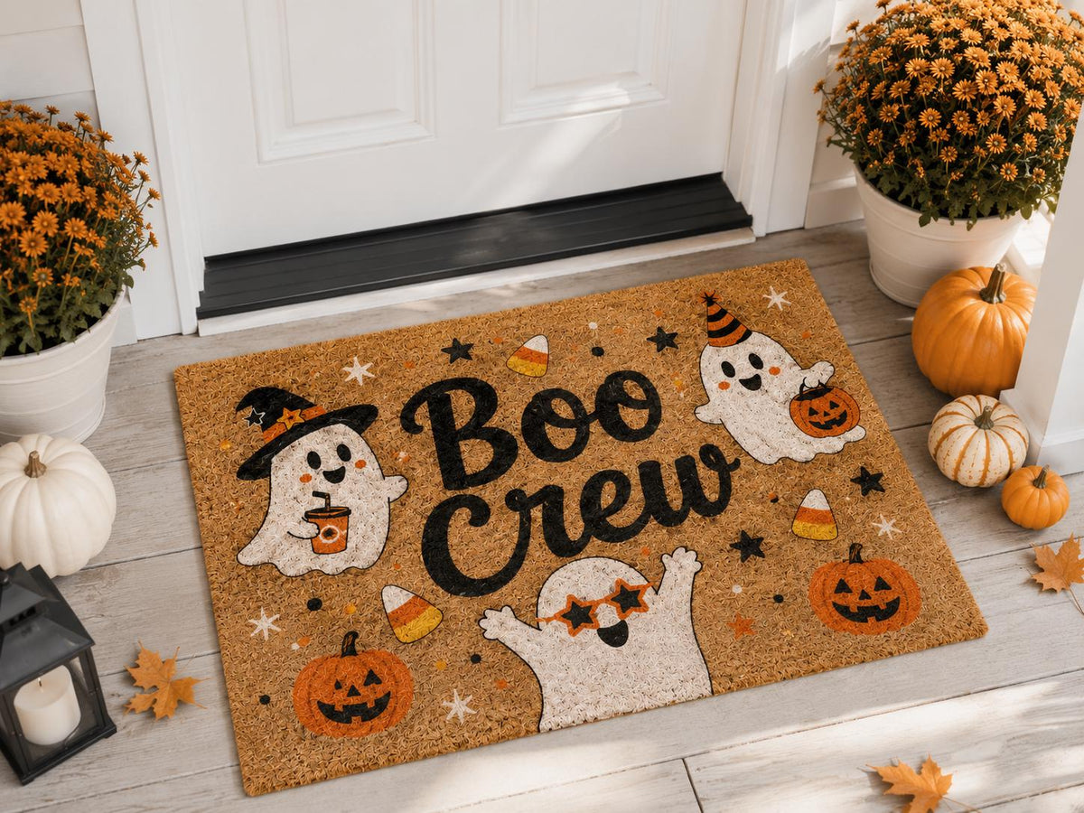 Halloween Ghost Doormat - Boo Crew Welcome Mat