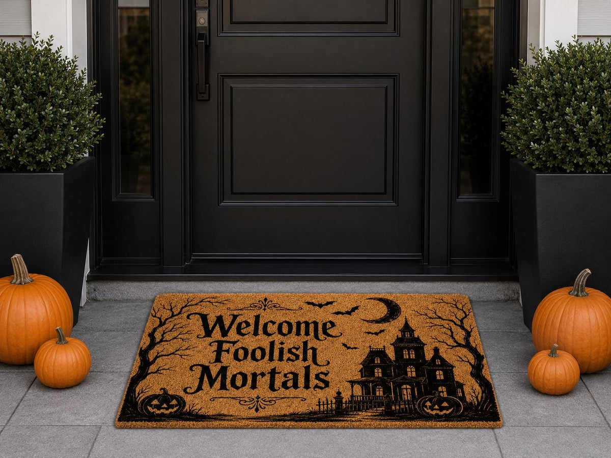 Welcome Foolish Mortals Doormat - Halloween Coir Mat - image 3