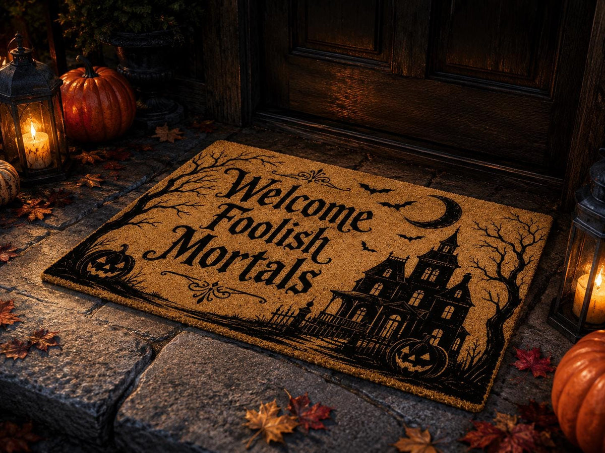 Welcome Foolish Mortals Doormat - Halloween Coir Mat - image 5