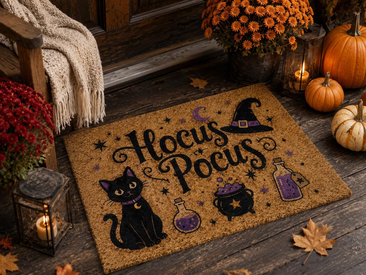 Hocus Pocus Doormat - Black Cat Halloween Coir Mat - image 2