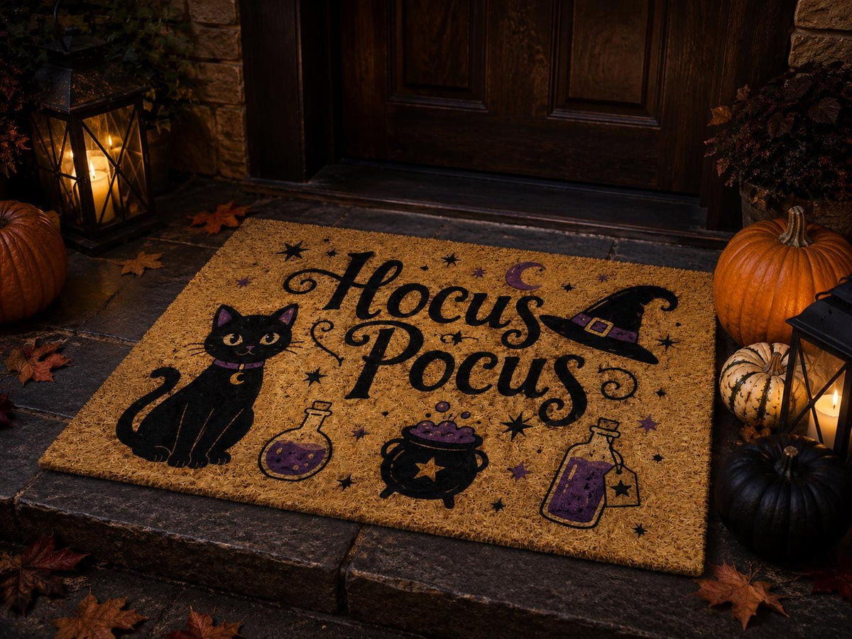 Hocus Pocus Doormat - Black Cat Halloween Coir Mat - image 4