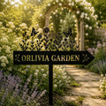 Personalized Garden Direction Stake - Custom Name Metal Arrow Sign