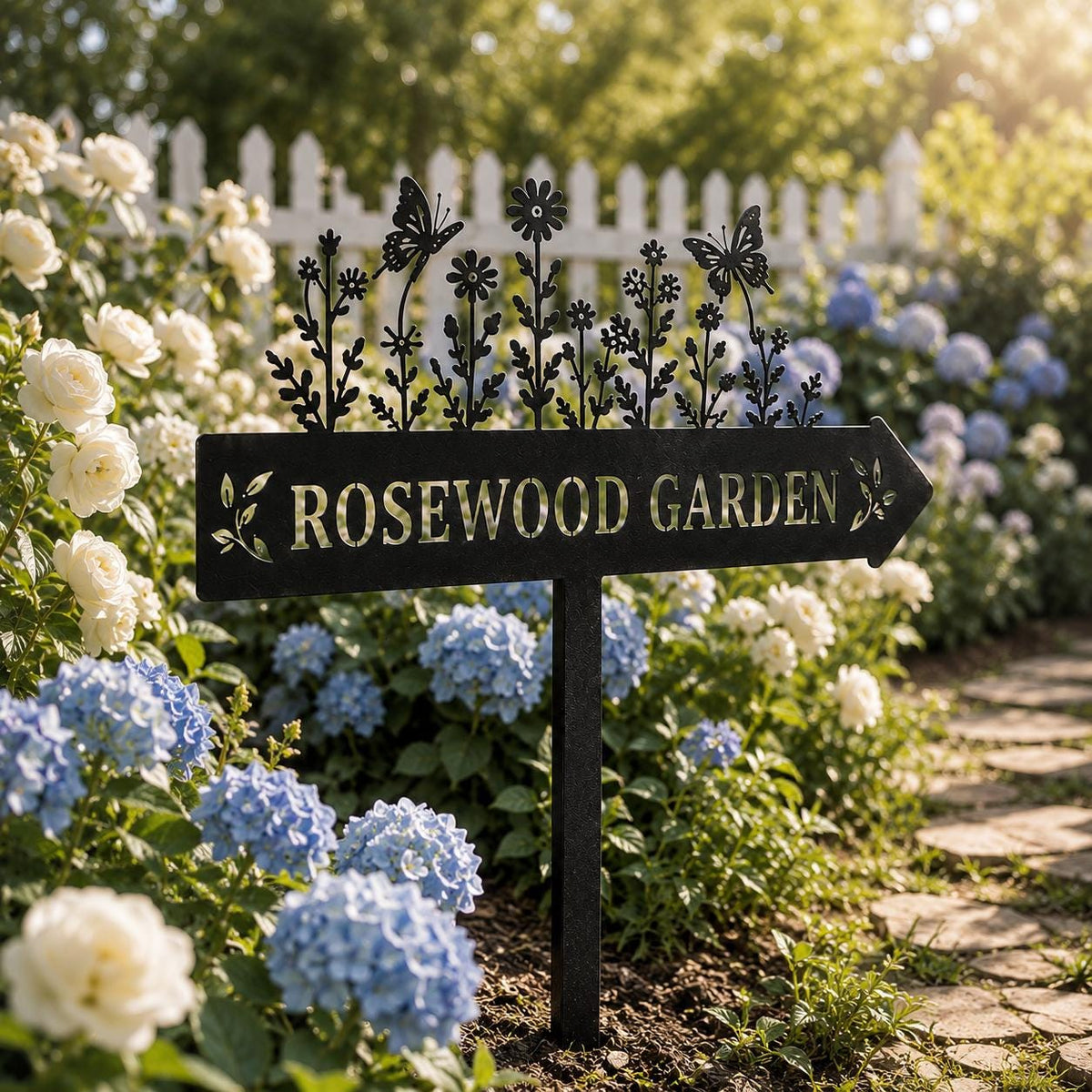 Personalized Garden Direction Stake - Custom Name Metal Arrow Sign - image 6