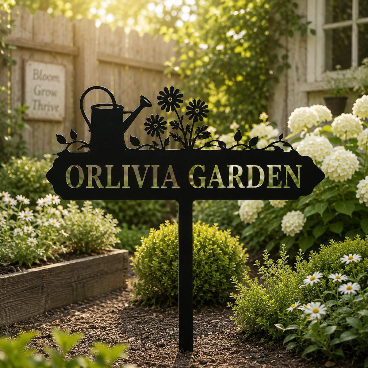 Custom Greenhouse Garden Sign - Personalized Name Metal Plant Marker