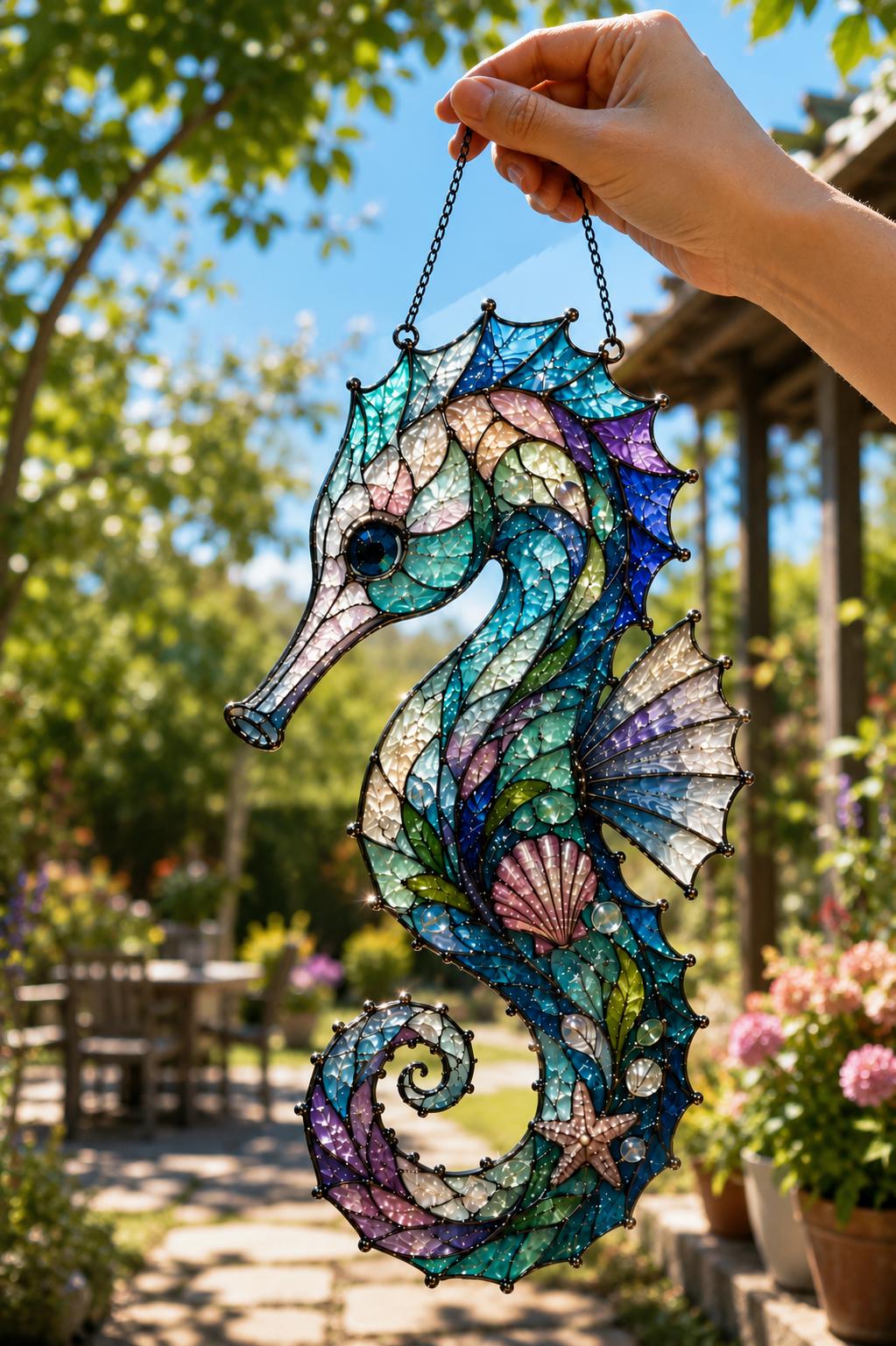 Ocean Seahorse Window Hanging - Acrylic Suncatcher - image 4