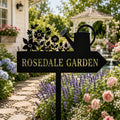 Personalized Watering Can Garden Sign - Custom Flower Yard Stake