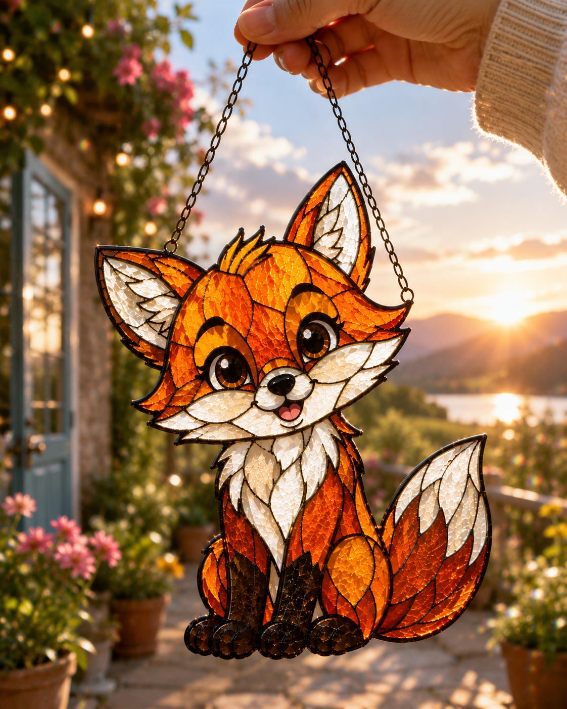 Cute Fox Suncatcher - Acrylic Window Hanging - image 2