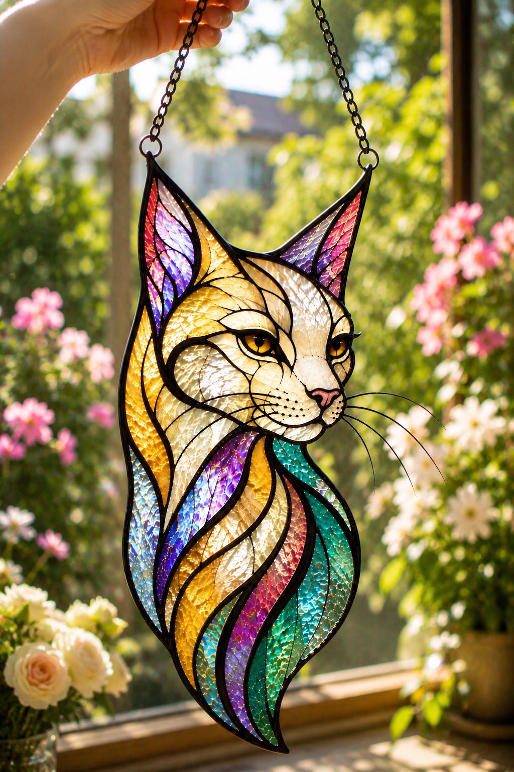 Mystic Feline Suncatcher - Acrylic Cat Window Hanging - image 5