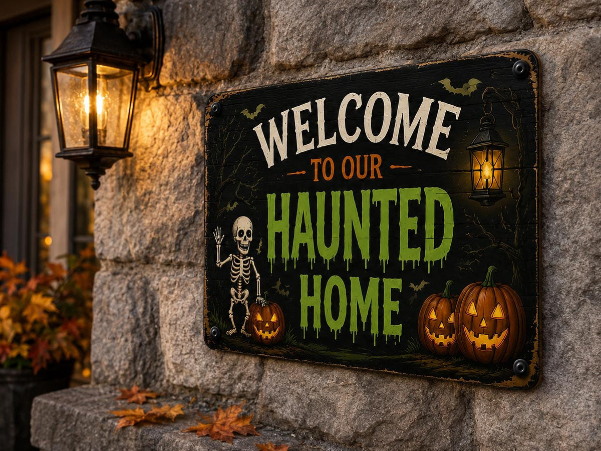 Halloween Haunted Home Sign - Welcome Spooky Wall Decor - image 6