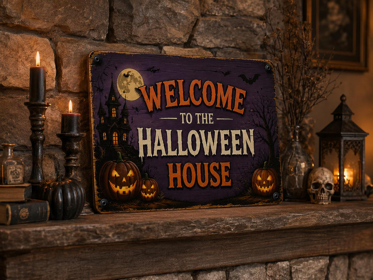 Halloween Metal Sign - Welcome to the Halloween House - image 4