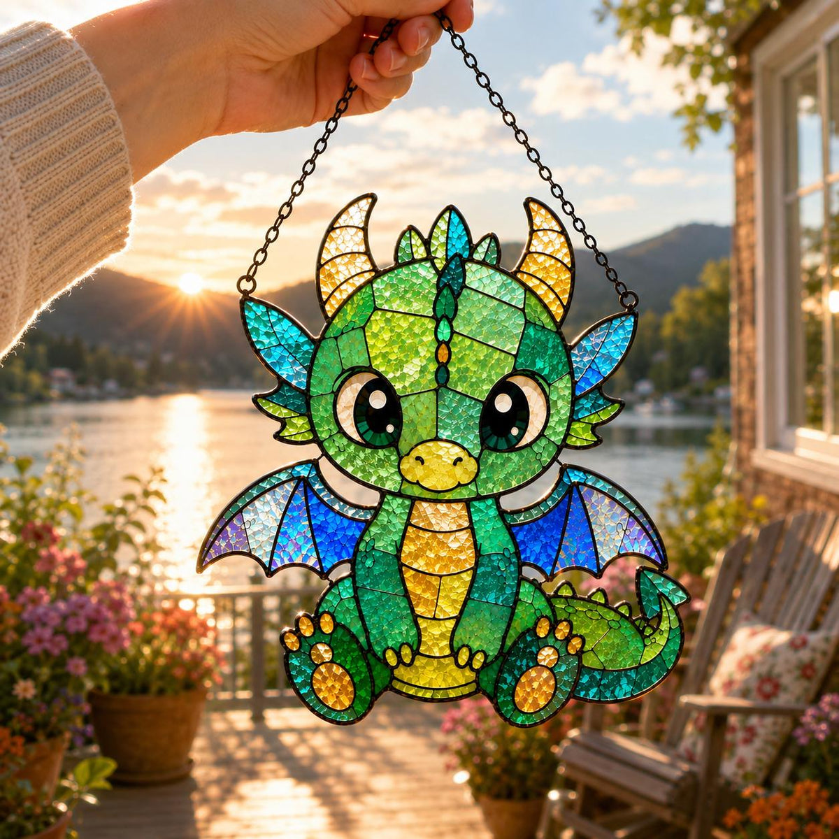 Baby Dragon Window Hanging - Acrylic Fantasy Suncatcher - image 4