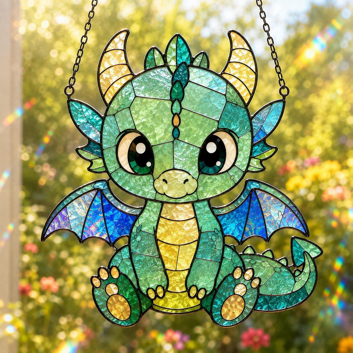 Baby Dragon Window Hanging - Acrylic Fantasy Suncatcher