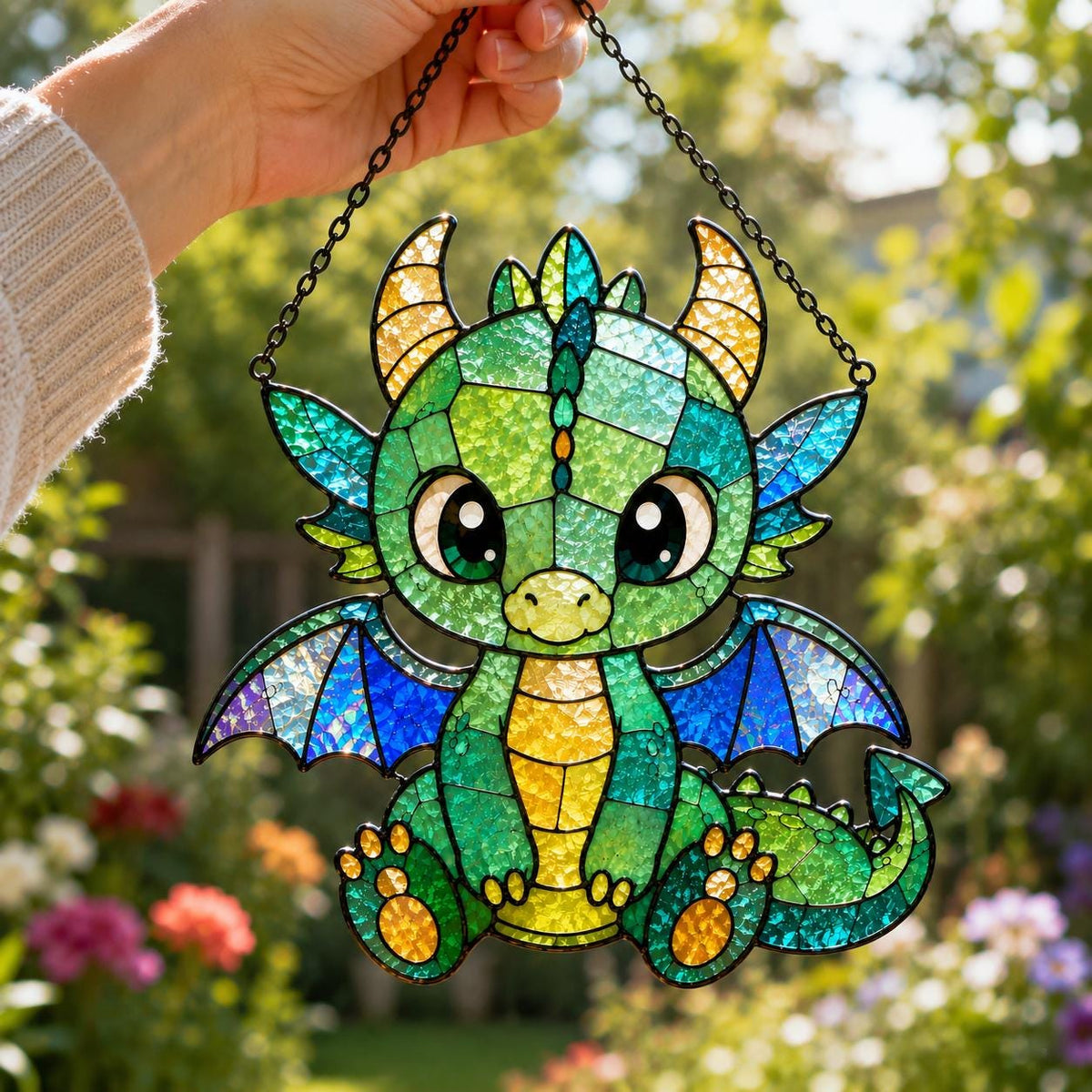 Baby Dragon Window Hanging - Acrylic Fantasy Suncatcher - image 5