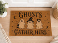 Ghosts Gather Here Doormat - Halloween Ghost Welcome Mat
