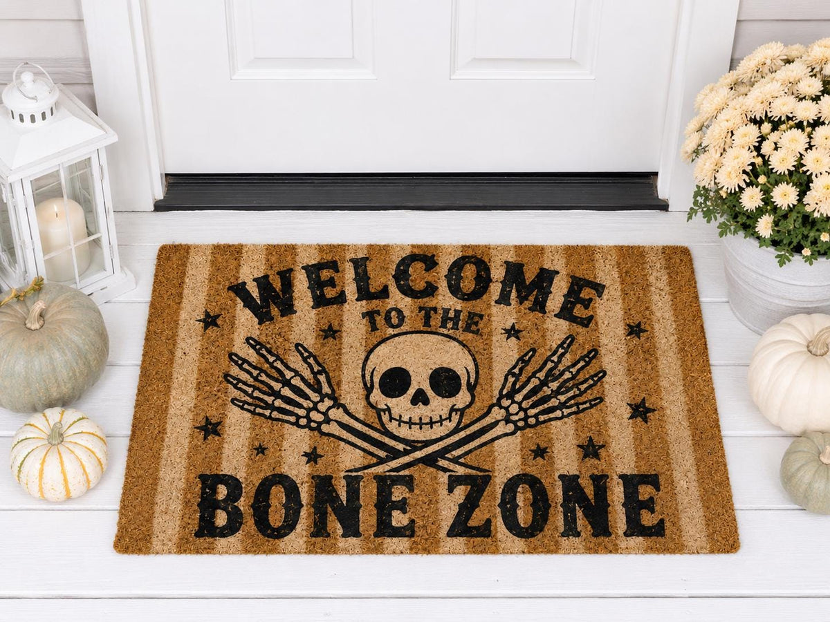 Welcome to the Bone Zone Doormat - Halloween Skeleton Welcome Mat - image 4