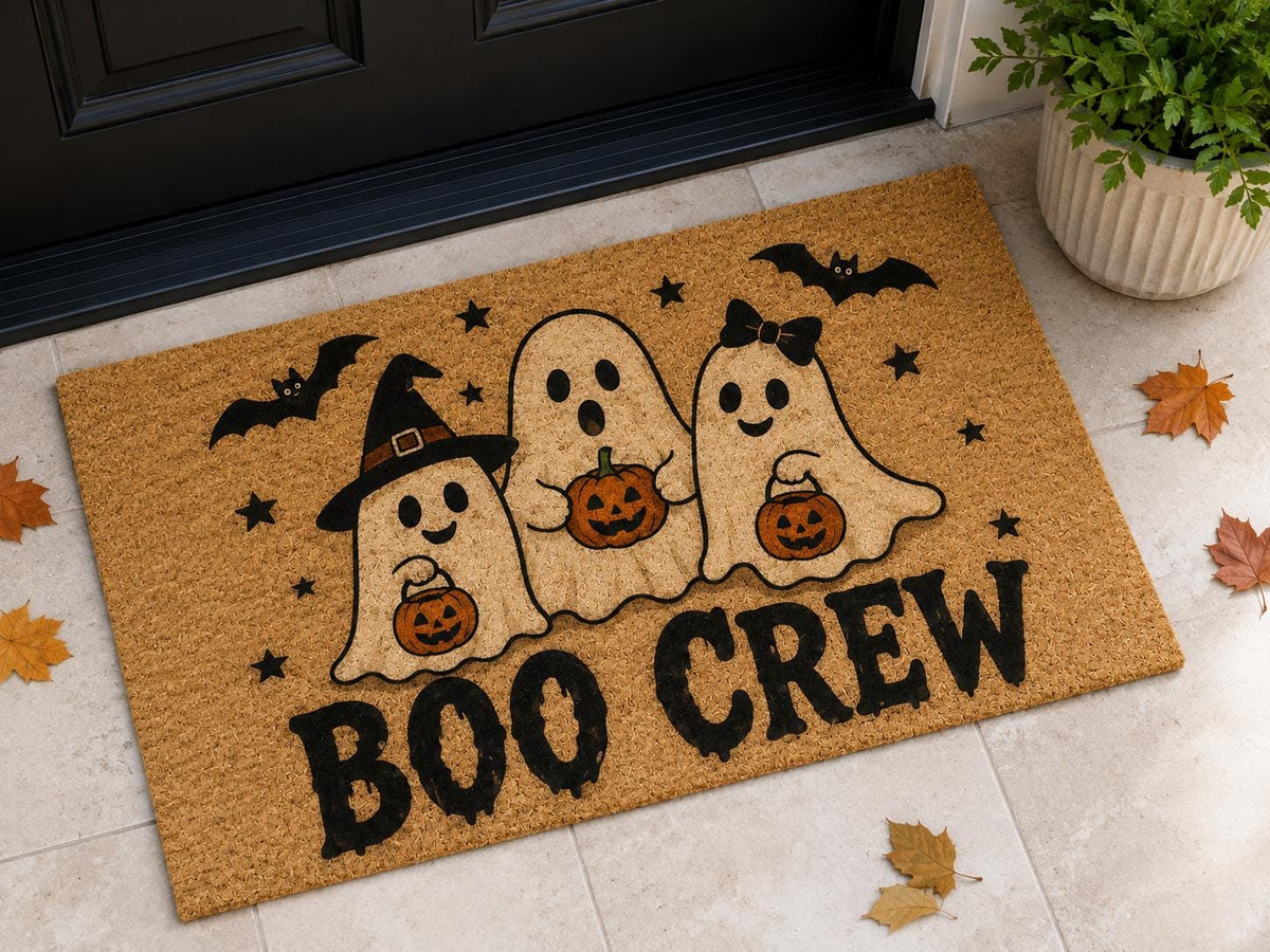 Boo Crew Doormat - Halloween Ghost Welcome Mat - image 2