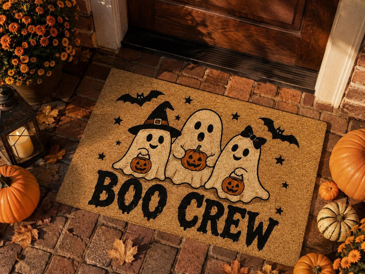 Boo Crew Doormat - Halloween Ghost Welcome Mat - image 4
