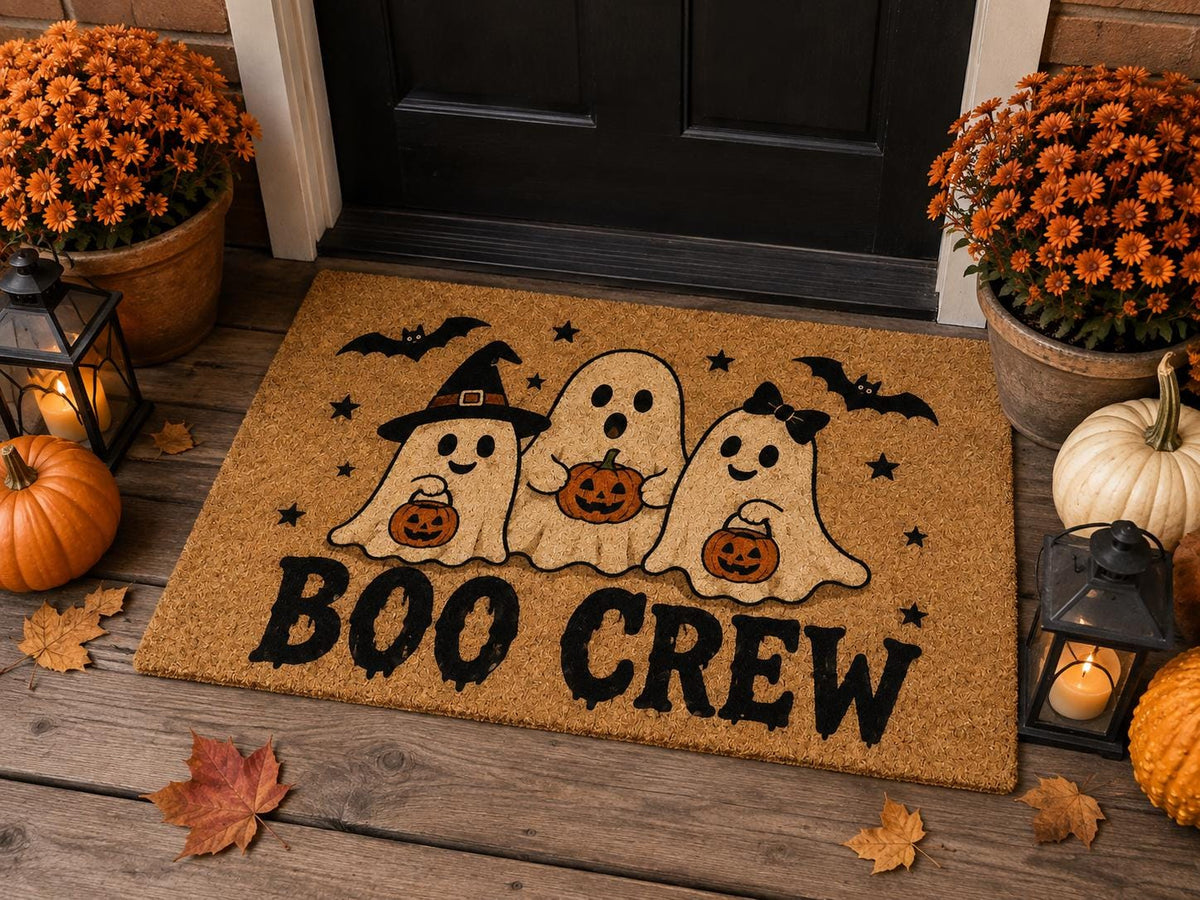 Boo Crew Doormat - Halloween Ghost Welcome Mat - image 6