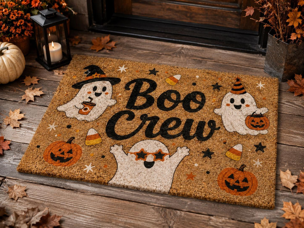 Halloween Ghost Doormat - Boo Crew Welcome Mat - image 2
