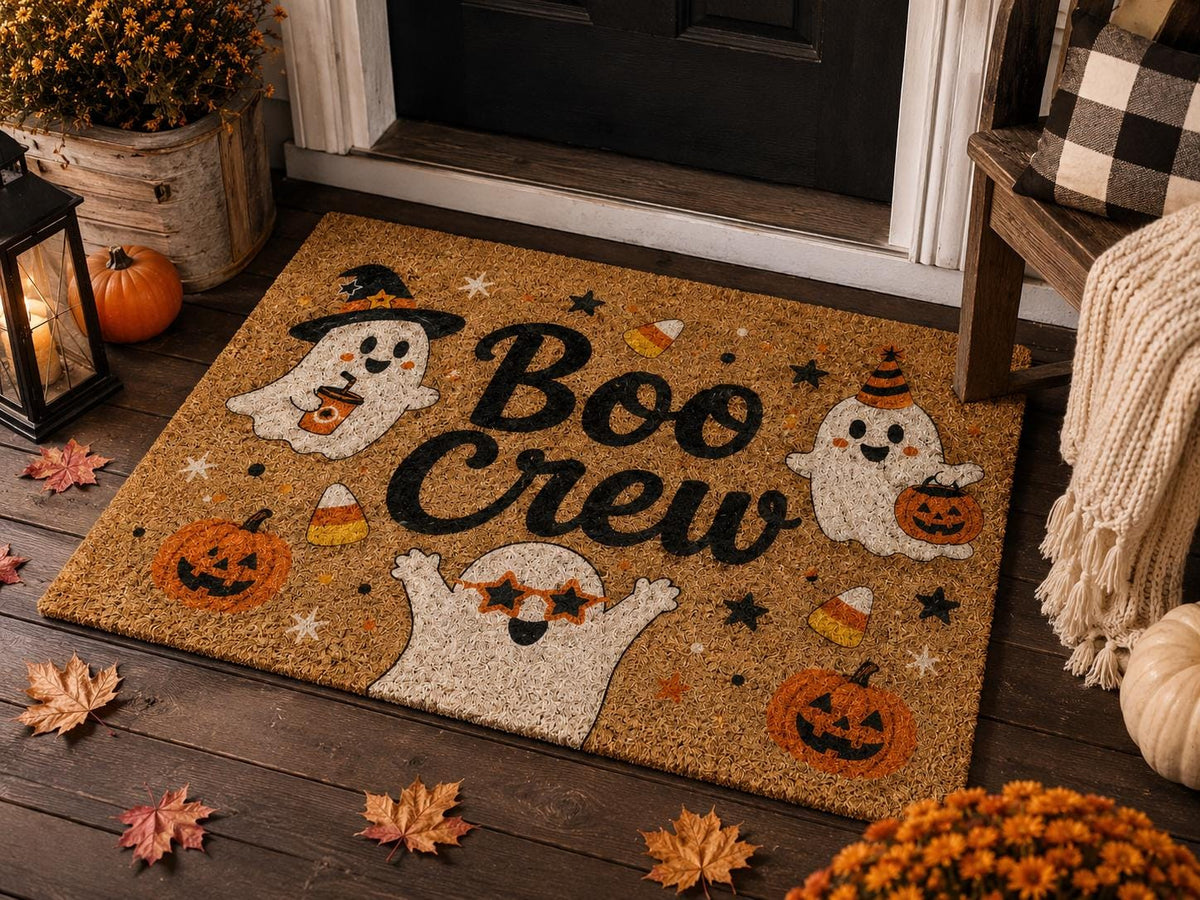 Halloween Ghost Doormat - Boo Crew Welcome Mat - image 4