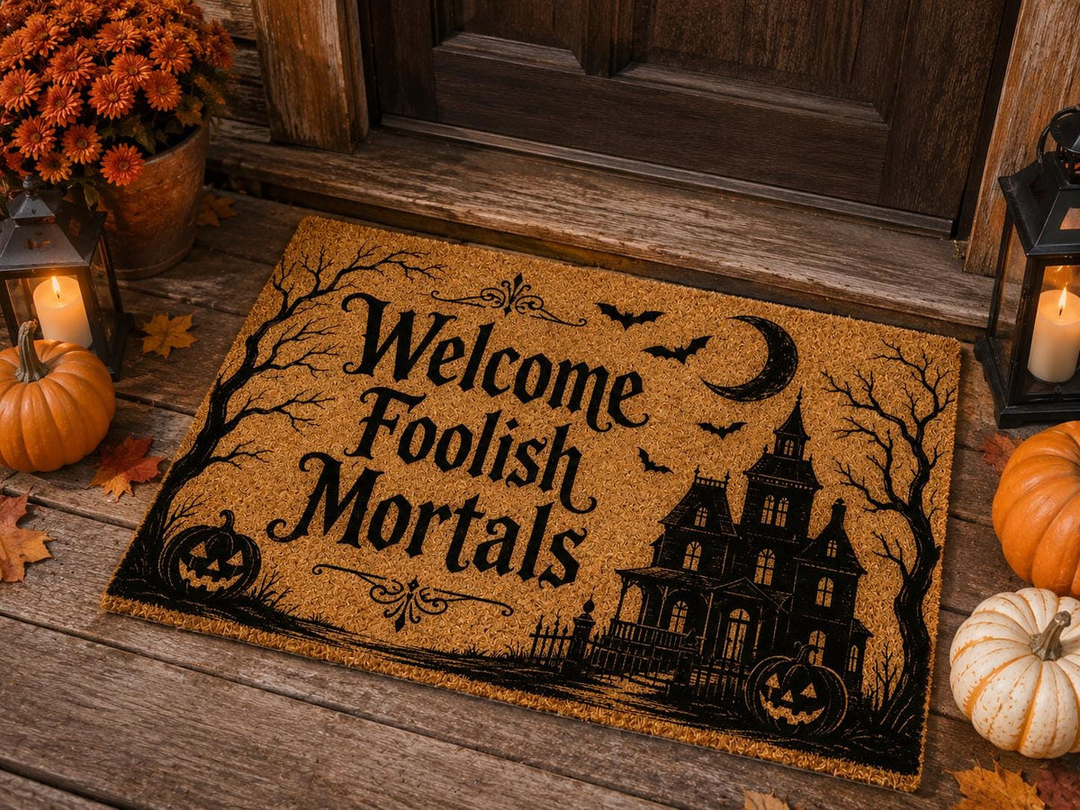 Welcome Foolish Mortals Doormat - Halloween Coir Mat - image 4