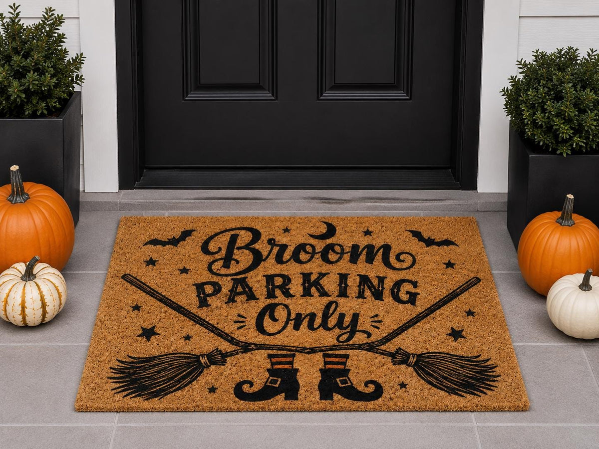 Broom Parking Only Doormat - Witch Halloween Coir Mat - image 5