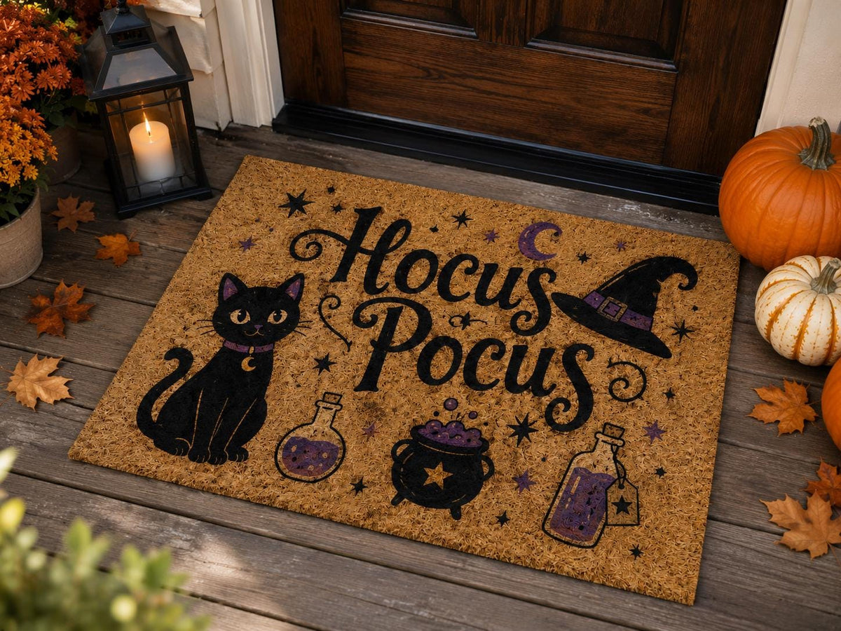 Hocus Pocus Doormat - Black Cat Halloween Coir Mat - image 5