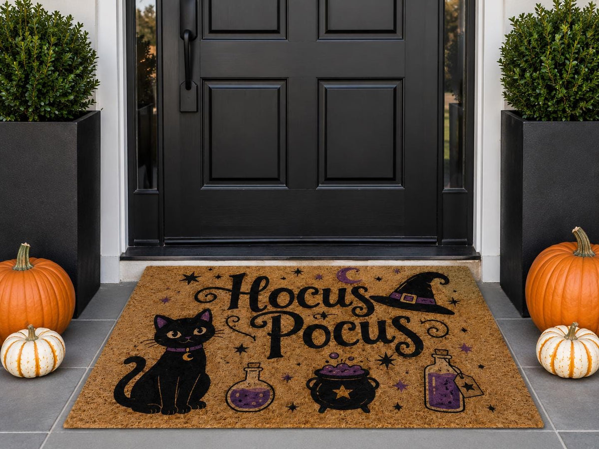 Hocus Pocus Doormat - Black Cat Halloween Coir Mat - image 3