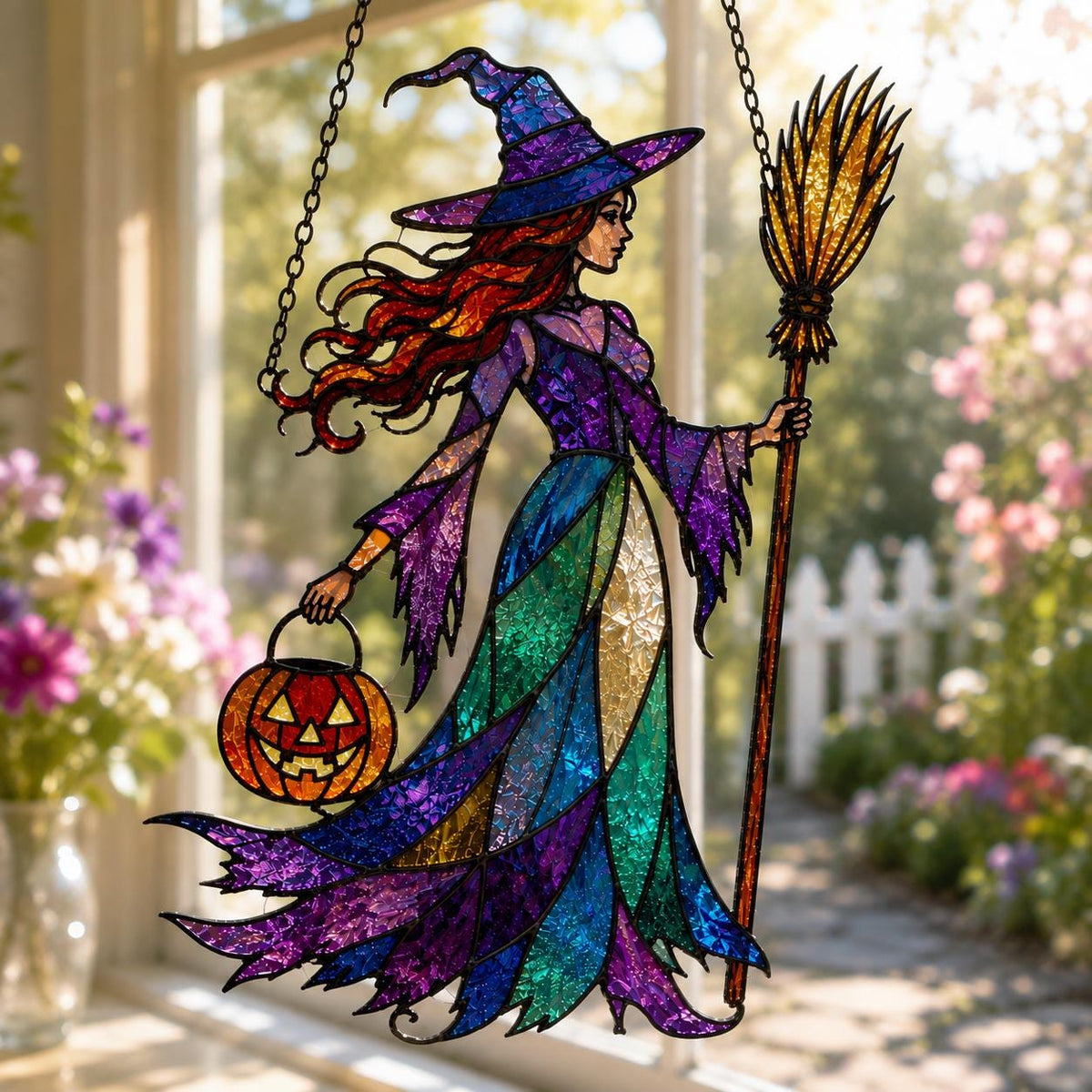 Halloween Witch Suncatcher - Acrylic Window Hanging - image 5